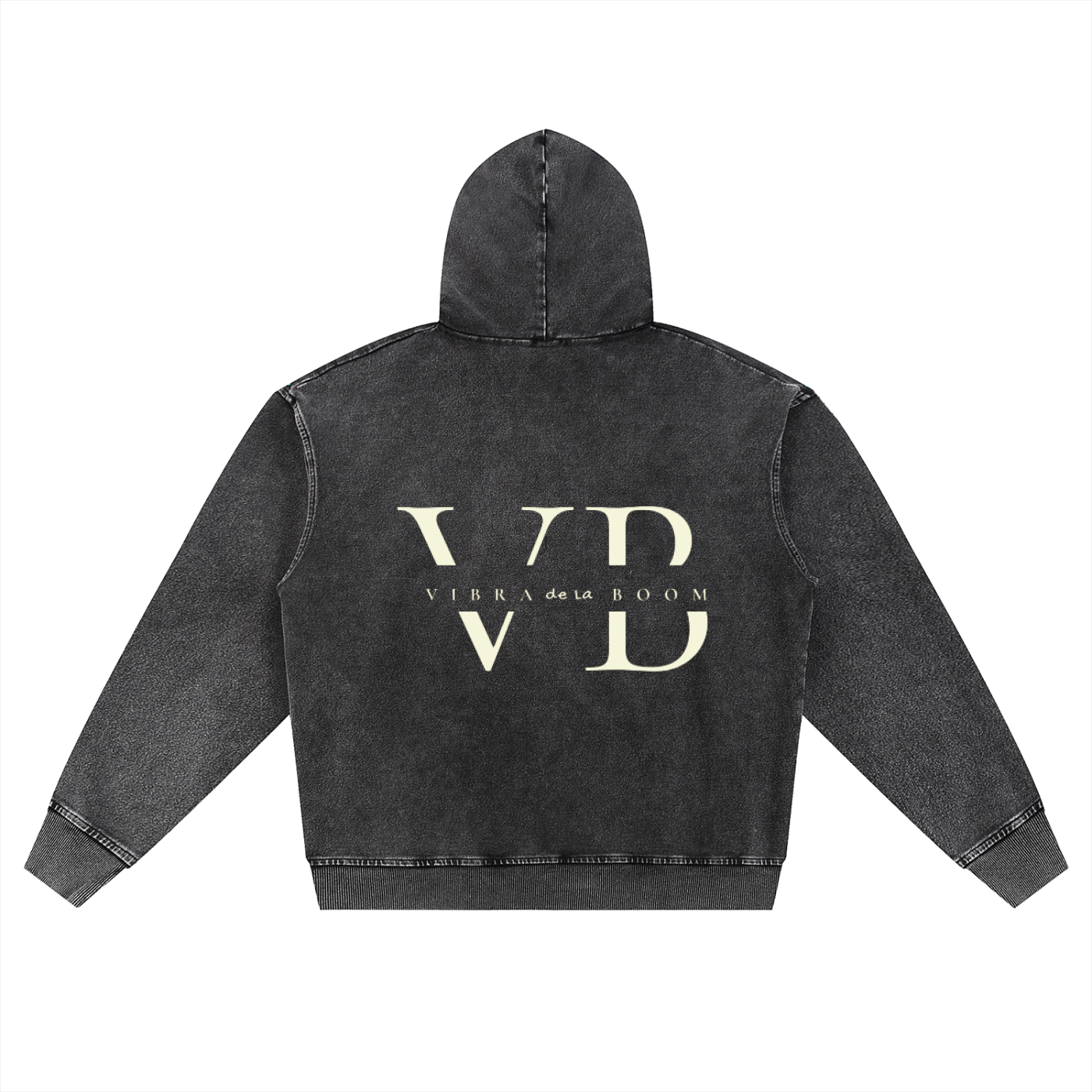 Snow Wash Oversized Zip-Up VB Hoodie