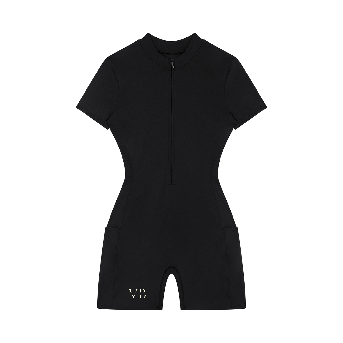 Women's Quarter-Zip Short Sleeve Romper