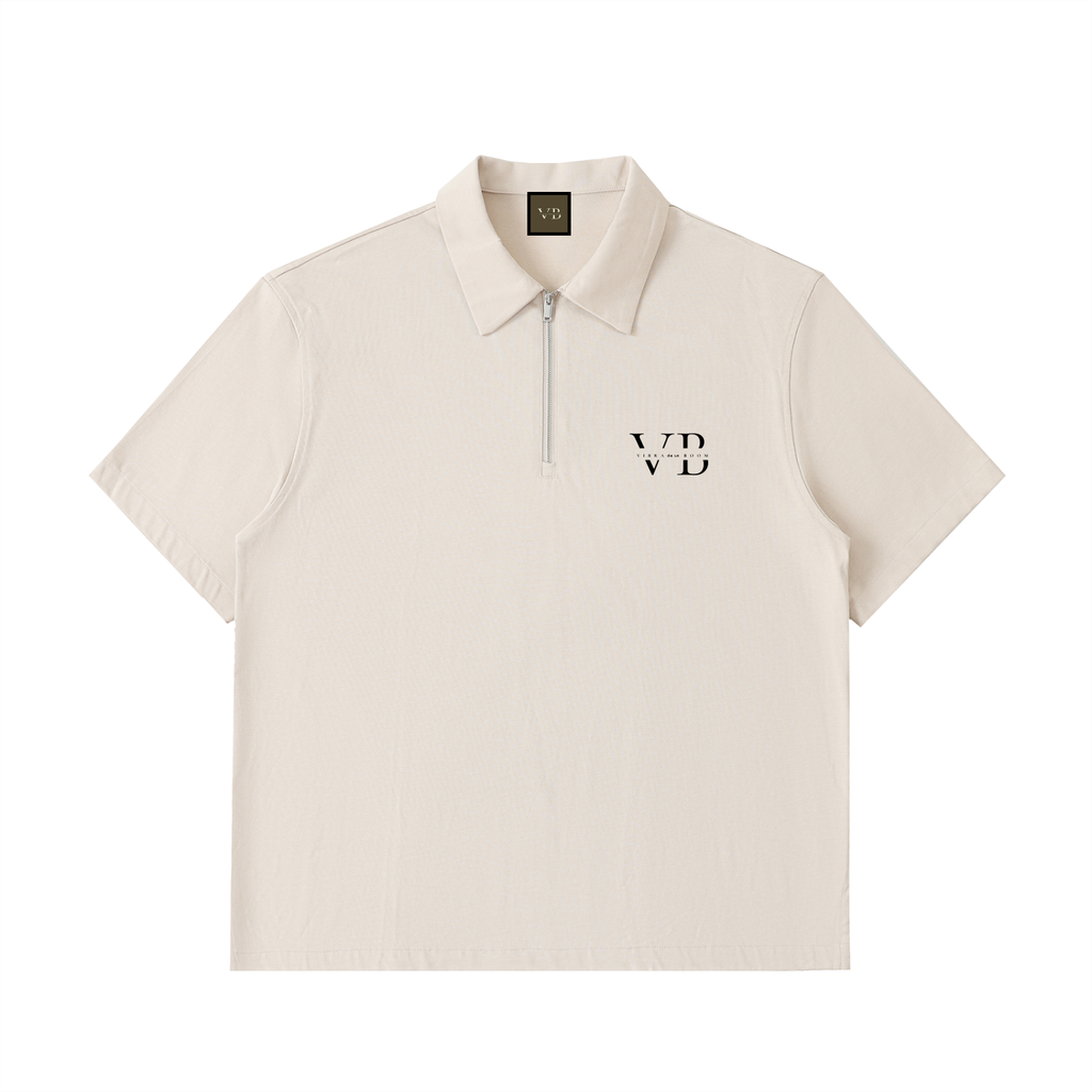 Half-Zip Cotton Polo Shirt