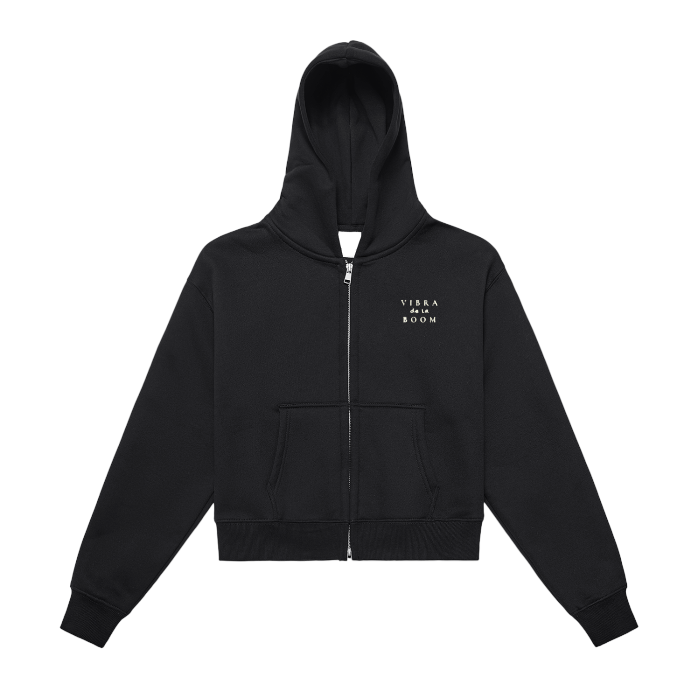 VB Fleeced Zip-Up Cropped Hoodie