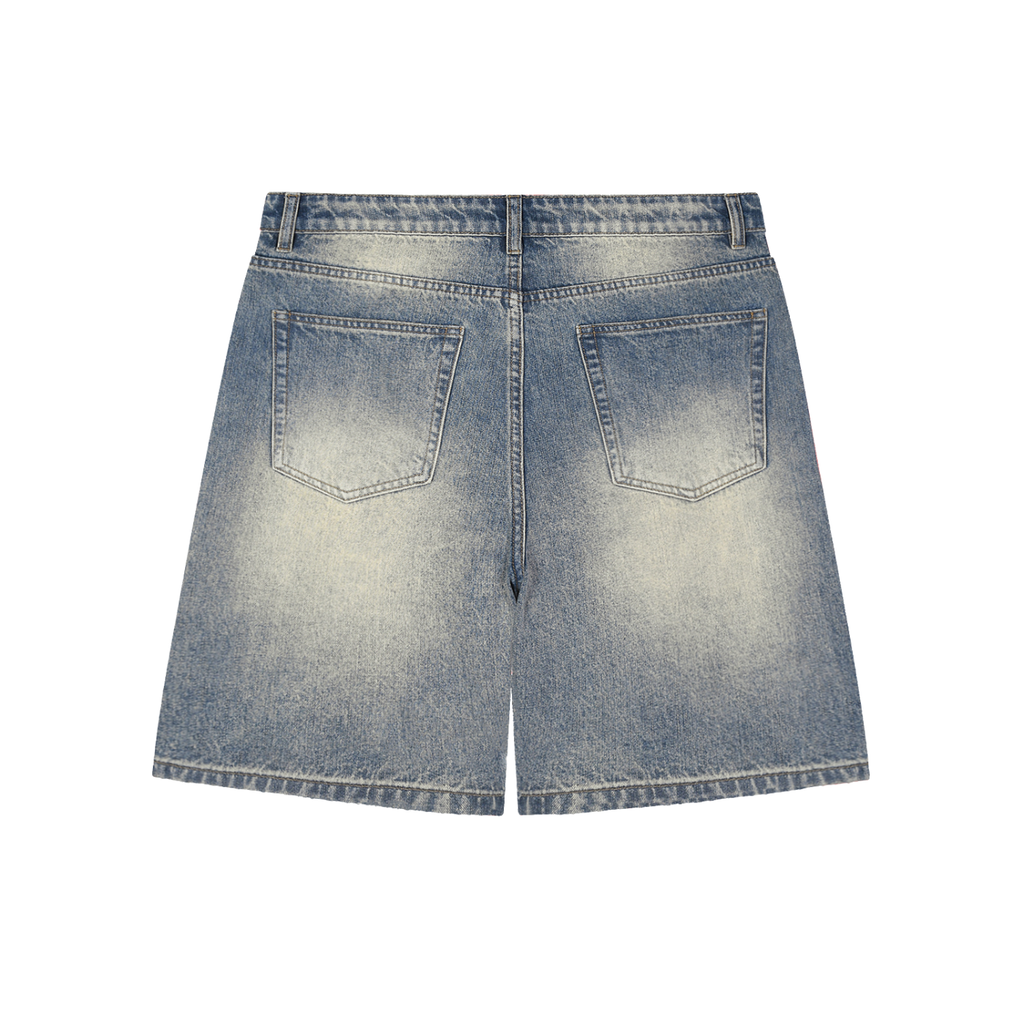 Faded Distressed Baggy Denim VB Shorts