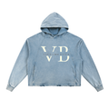 VB Vintage Washed Frayed-Hem Hoodie