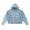 VB Vintage Washed Frayed-Hem Hoodie