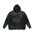 VB Distressed Full Zip Sweater