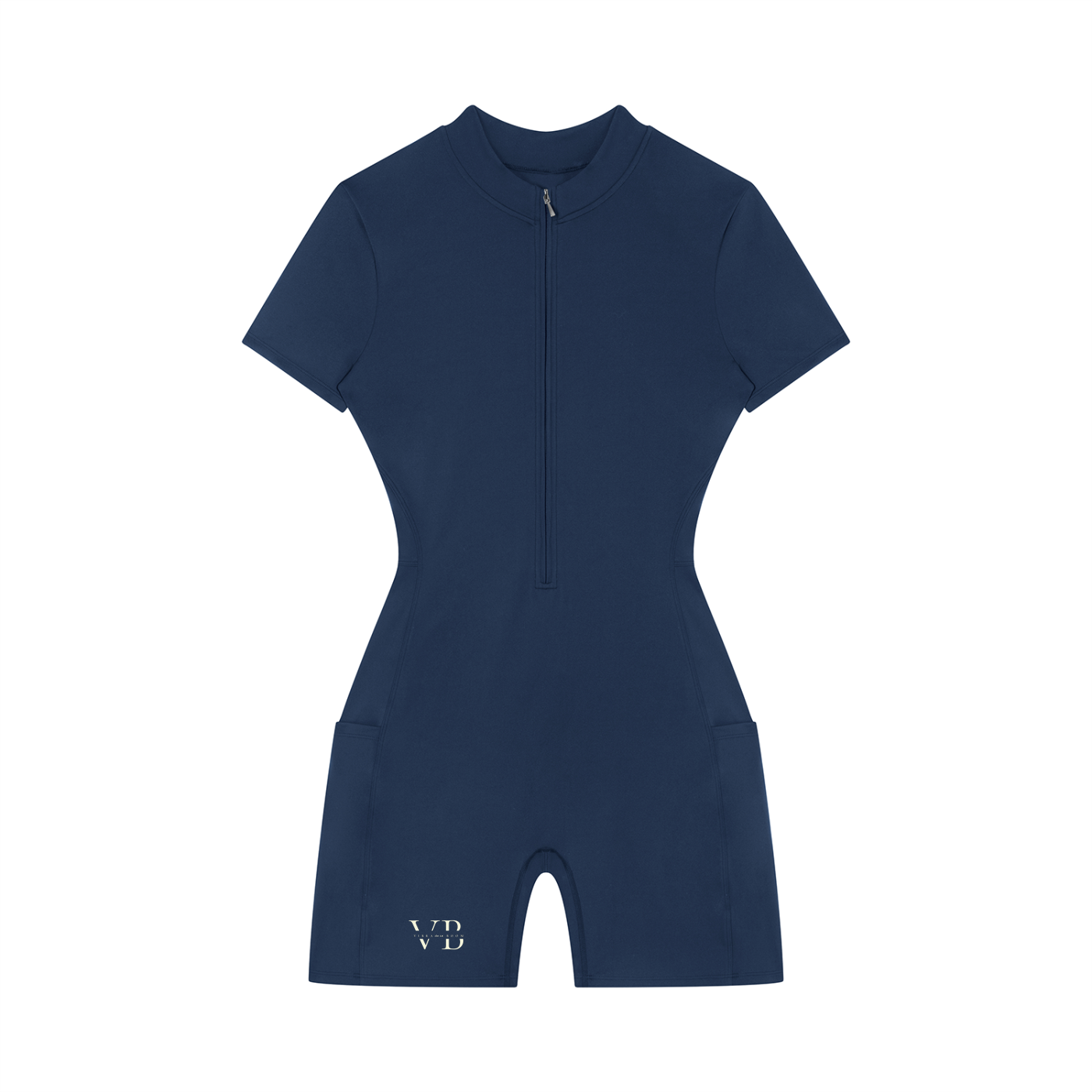 Women's Quarter-Zip Short Sleeve Romper