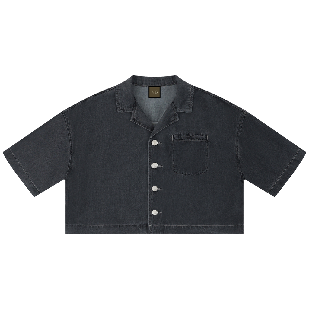 Women's Vintage Wash Boxy Cropped Shirt