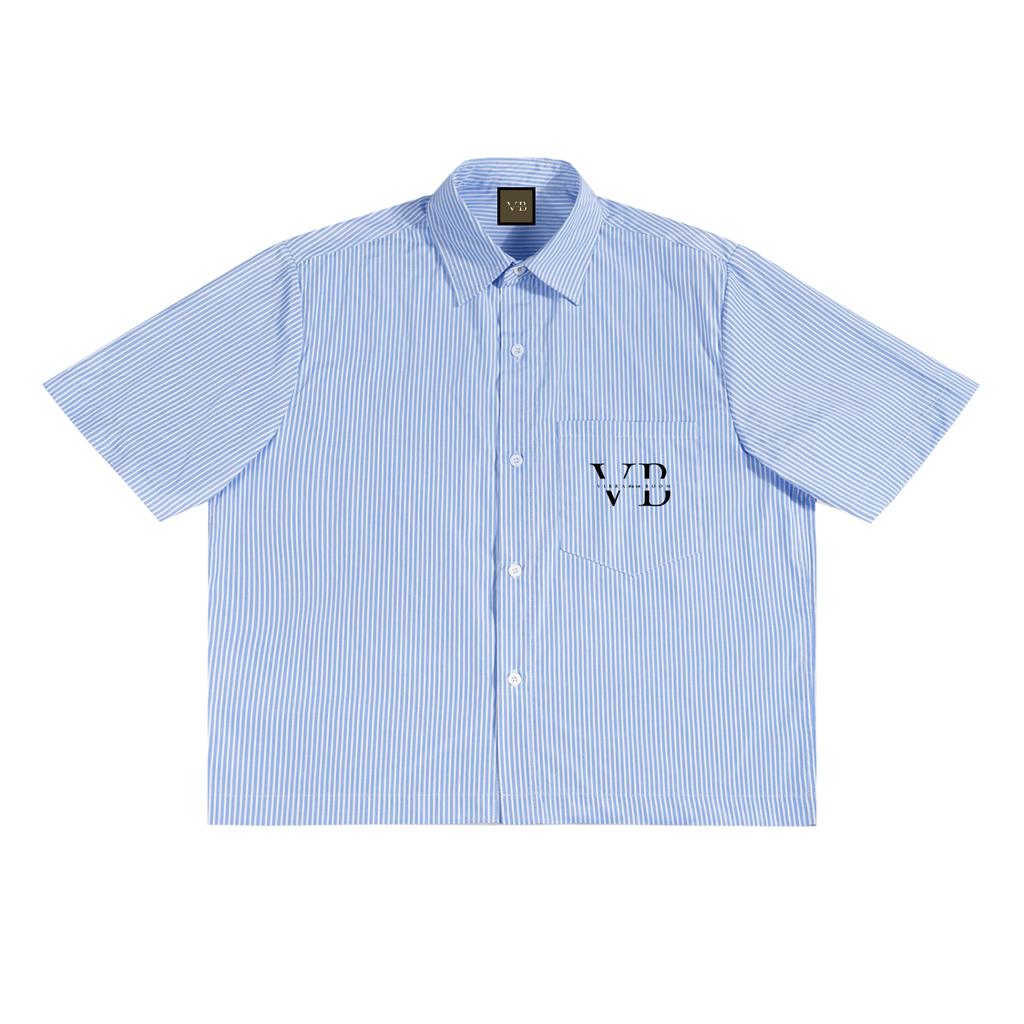 Oversized VB Vertical Stripe Boxy Shirt