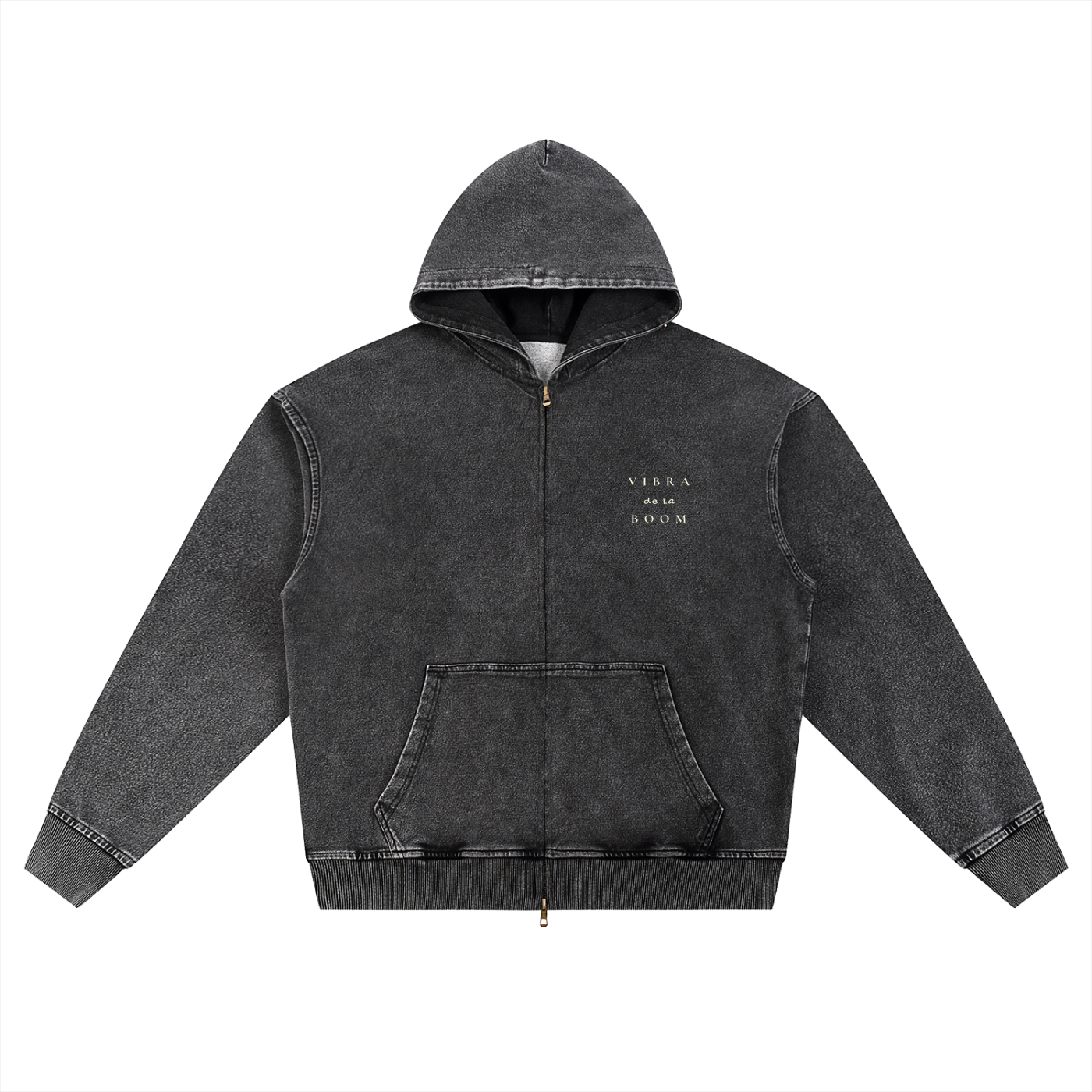 Snow Wash Oversized Zip-Up VB Hoodie