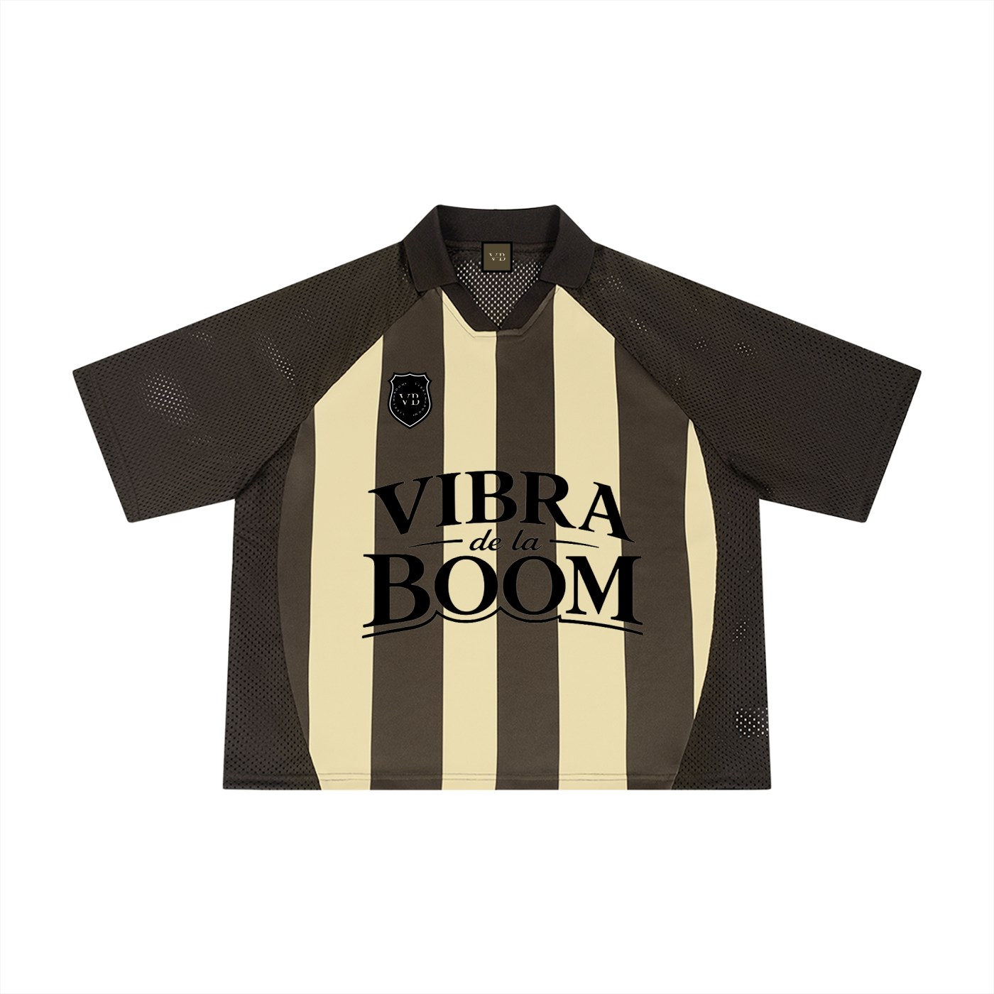 Unisex Striped Mesh Boxy VB Soccer Jersey